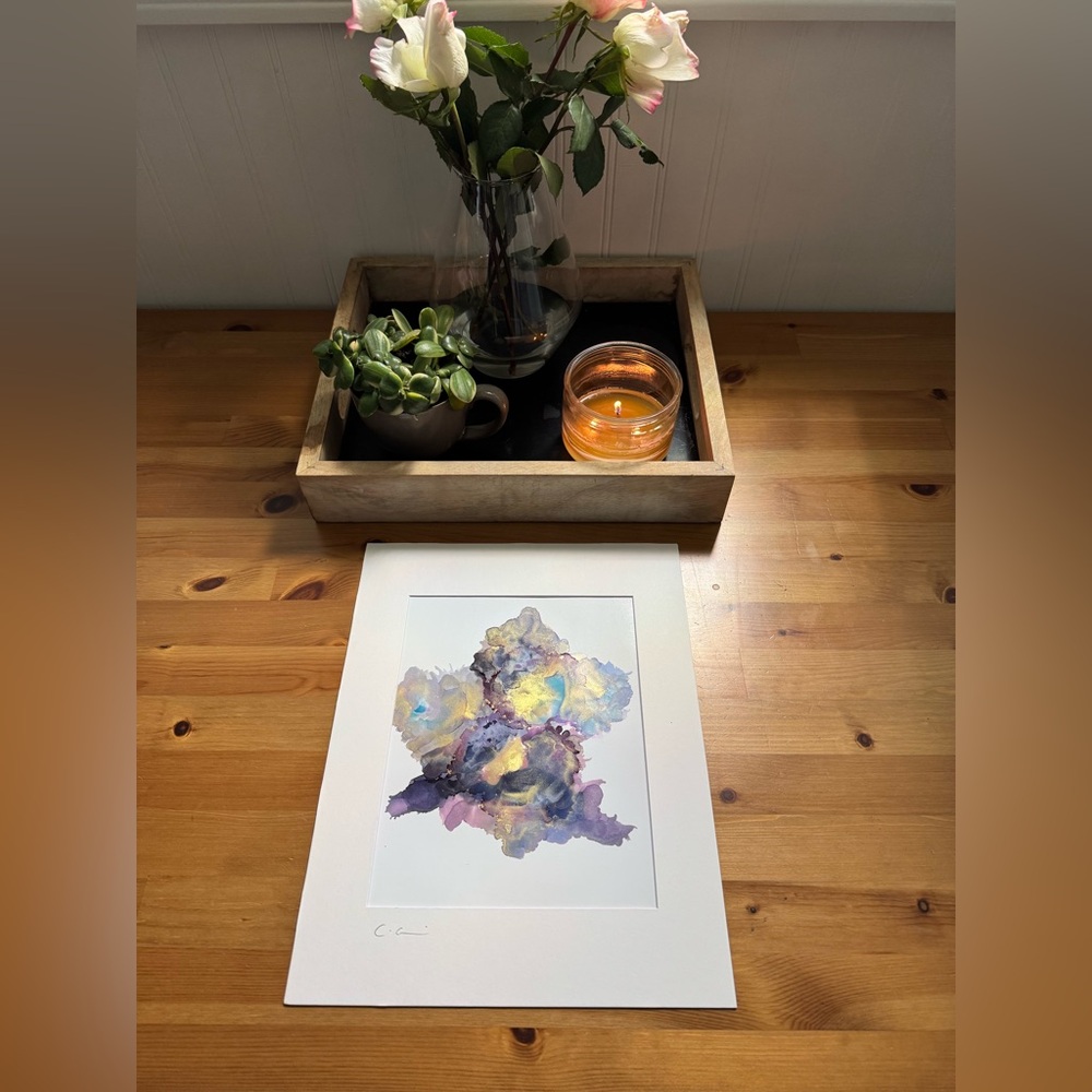 New Original Signed Artwork Alcohol Ink on Paper 217